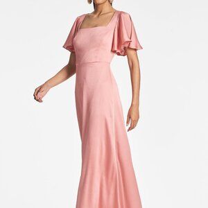 Sachin + Babi Blush Maxi Dress with Flutter Sleeves